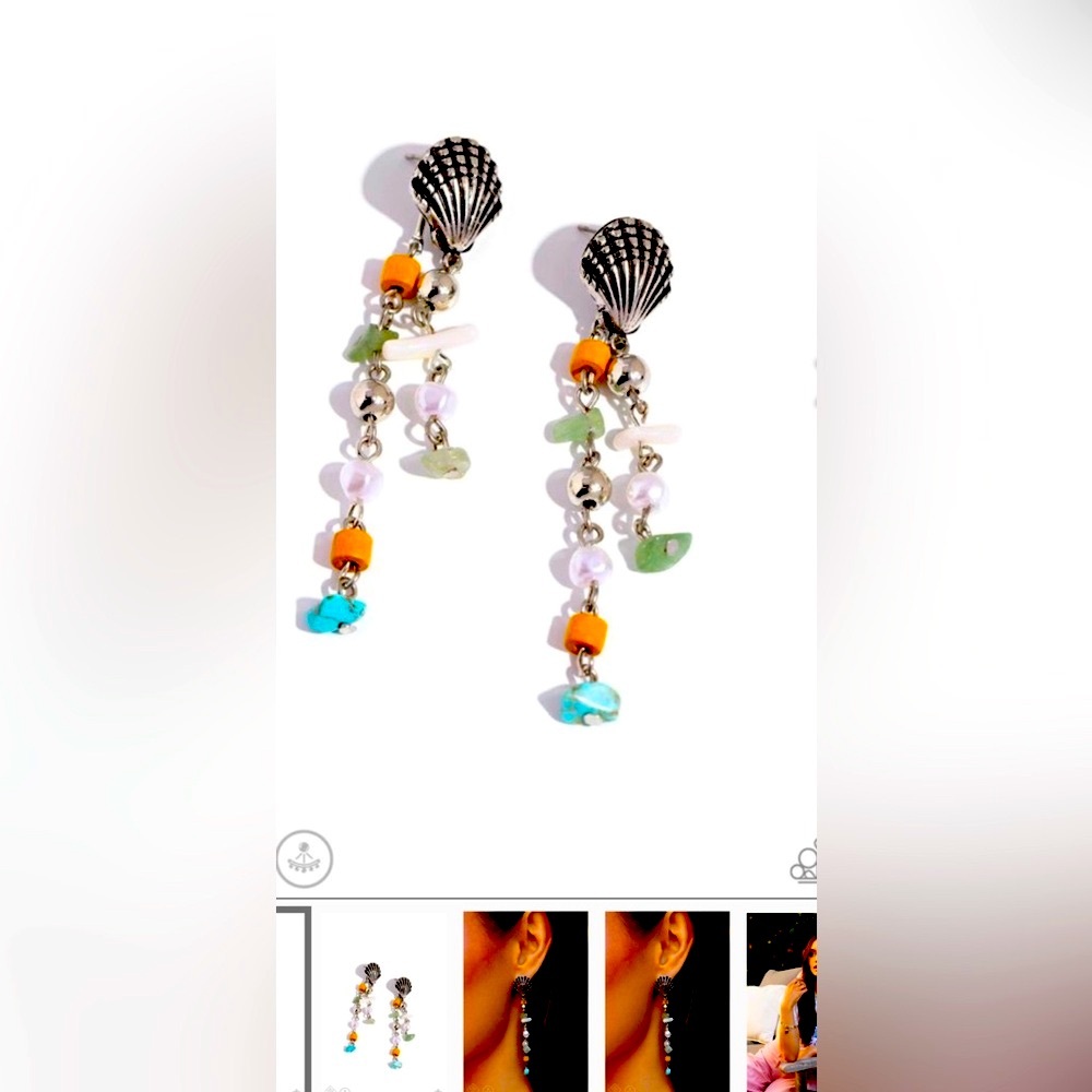 🔥🧜🏻‍♀️🧜BEACH PLEASE❗️ PAPARAZZI “COASTLINE COLLECTION” MULTI POST EARRINGS❗️ - Picture 3 of 4